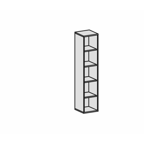 Aktenregal 5 Ordnerhöhen, 40 cm breit, Dekor Korpus: Nussbaum Dunkel
