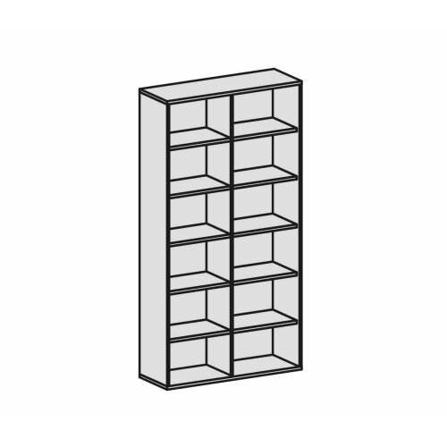 Aktenregal 6 Ordnerhöhen, 120 cm breit, Dekor Korpus: Buche Dunkel