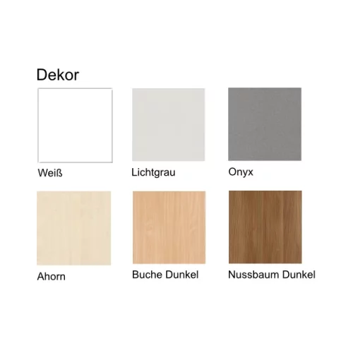 Anstellregal 72 cm hoch, 2 Ordnerhöhen, 100 cm breit, Dekor Korpus: Ahorn