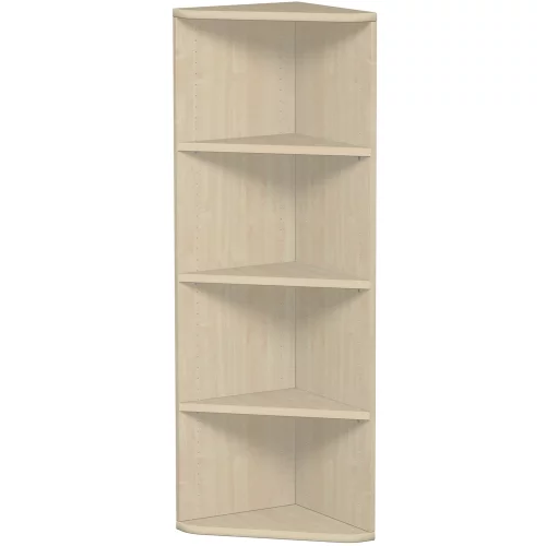 Eckabschlussregal, 4 Ordnerhöhen, Dekor Korpus: Weiß