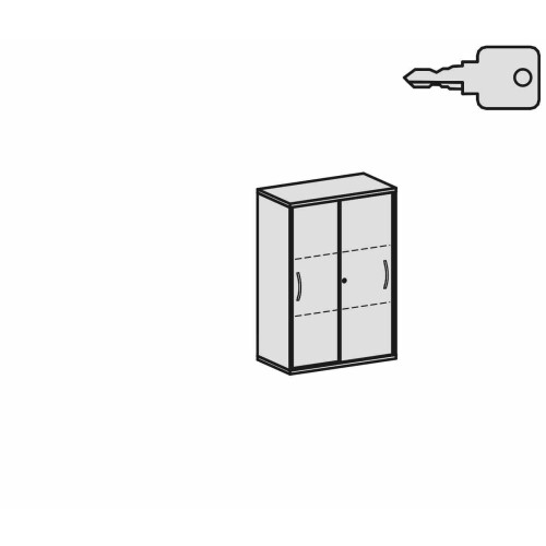 Schiebetürenschrank 3 Ordnerhöhen, 80 cm breit, Dekor Korpus: Buche Dunkel, Front: Buche Dunkel