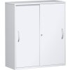 Schiebetürenschrank 3 Ordnerhöhen, 100 cm breit, Dekor Korpus: Weiss, Front: Weiß