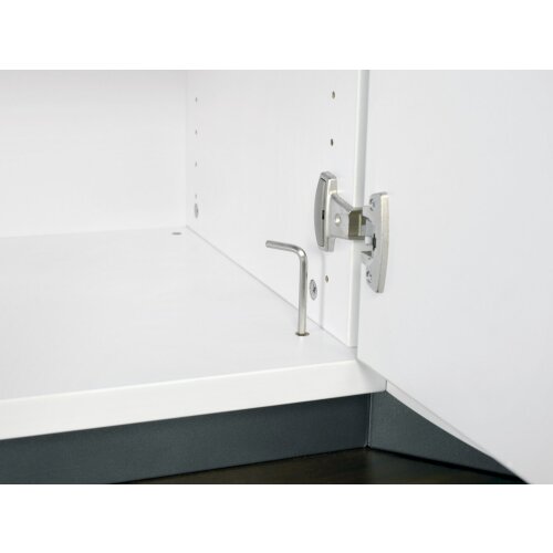 Schiebetürenschrank 3 Ordnerhöhen, 160 cm breit, Dekor Korpus: Lichtgrau, Front: Lichtgrau