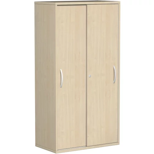 Schiebetürenschrank 4 Ordnerhöhen, 80 cm breit, Dekor Korpus: Lichtgrau, Front: Lichtgrau