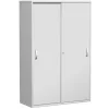 Schiebetürenschrank 4 Ordnerhöhen, 100 cm breit, Dekor Korpus: Lichtgrau, Front: Lichtgrau