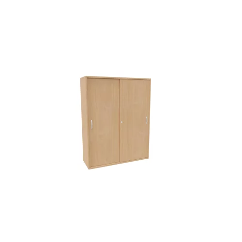 Schiebetürenschrank 4 Ordnerhöhen, 120 cm breit, Dekor Korpus: Lichtgrau, Front: Lichtgrau