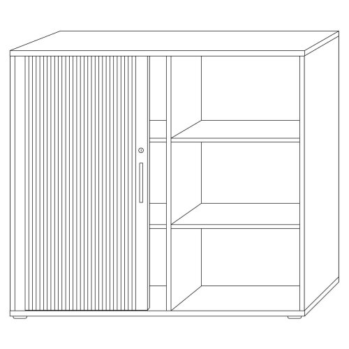 Rolladenschrank 3 Ordnerhöhen, 120 cm Breit Ahorn/ Silber