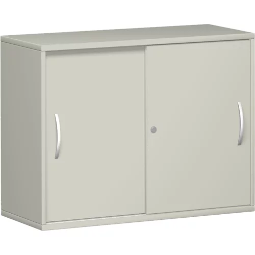 Anstell Schiebetürenschrank 72 cm hoch, 100 cm breit, Dekor Korpus: Lichtgrau, Front: Lichtgrau