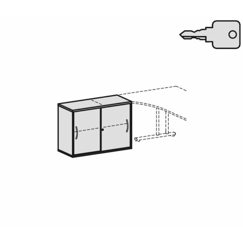Anstell Schiebetürenschrank 72 cm hoch, 100 cm breit, Dekor Korpus: Weiß, Front: Weiß