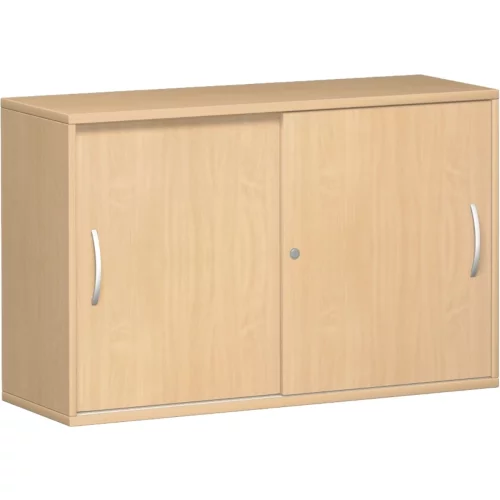 Anstell Schiebetürenschrank 72 cm hoch, 120 cm breit, Dekor Korpus: Buche Dunkel, Front: Buche Dunkel