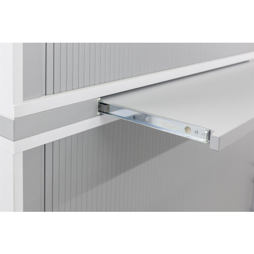 Rolladenschrank 3 Ordnerhöhen, 120 cm Breit Grau/ Silber