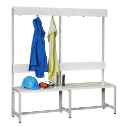 Garderobenbank mit Hakenleiste, 150 cm, Gestell:...