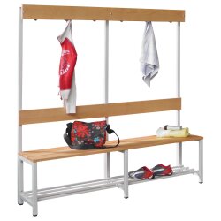 Garderobenbank mit Hakenleiste, 200 cm, Gestell:...
