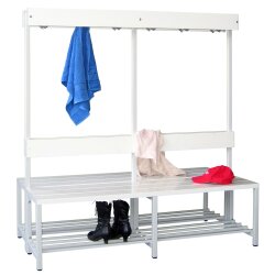 Garderobenbank doppelseitig mit Hakenleiste, 150 cm,...