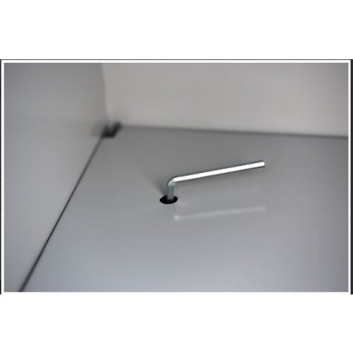 Stahl Schiebetürenschrank 2 Ordnerhöhen 160 cm breit Lichtgrau