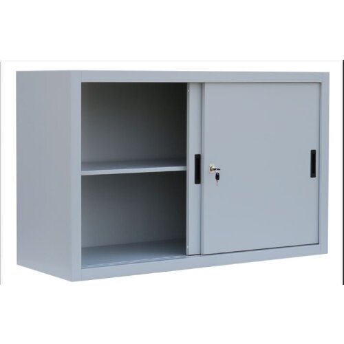 Stahl Schiebetürenschrank 2 Ordnerhöhen 160 cm breit Weiss