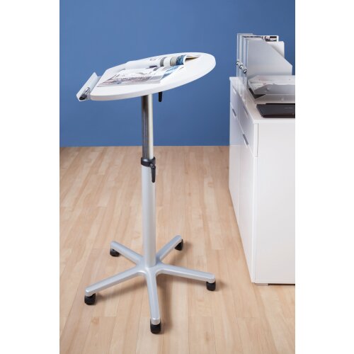 Ergonomisches Stehpult fahrbar, Dekor Buche