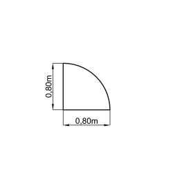 Verkettungsplatte Viertelreis für 4-Fuss Gestelle