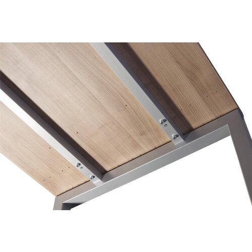 Schreibtisch höhenverstellbar mit Ringfuss 180 x 80 cm