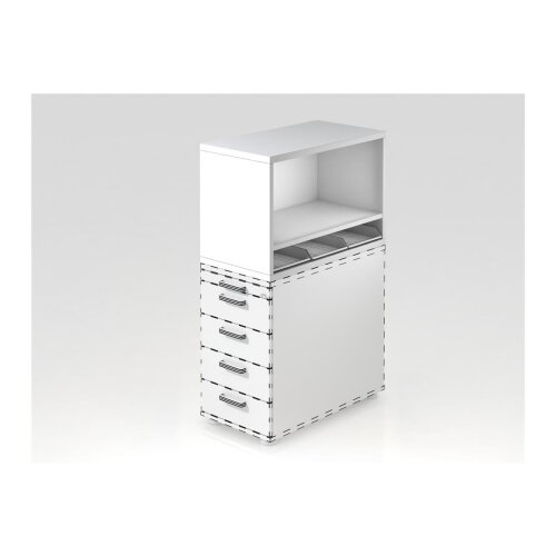 Containeraufsatzregal Weiß