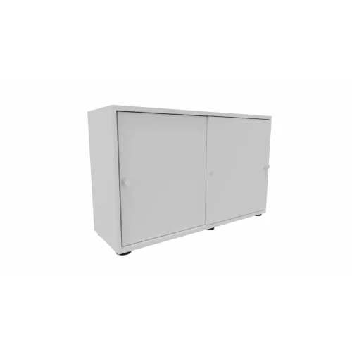 Schiebetürenschrank in 2 Ordnerhöhen, 120 cm breit 74,8 cm Hoch Grau/ Grau