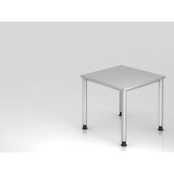 Schreibtisch 80 x 80 cm, Fuss Rundrohr, Dekor: Grau