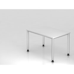 Schreibtisch 120 x 80 cm, Fuss Rundrohr, Dekor: Weiss