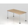 Schreibtisch 160 x 80 cm, Fuss Rundrohr, Dekor: Eiche