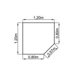 Verkettungsplatte Trapez 120 x 120 cm, Fuss Rundrohr,...