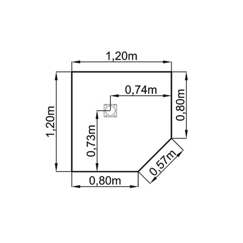 Verkettungsplatte Trapez, Fuss Quadratrohr, Dekor: Ahorn