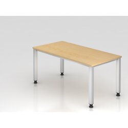 Schreibtisch 160 x 80 cm Fuss Quadratrohr, Dekor: Ahorn