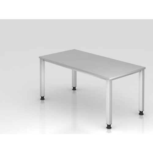Schreibtisch 160 x 80 cm Fuss Quadratrohr, Dekor: Grau