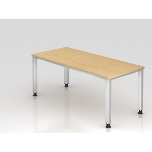 Schreibtisch 180 x 80 cm Fuss Quadratrohr, Dekor: Ahorn