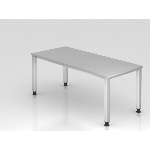 Schreibtisch 180 x 80 cm Fuss Quadratrohr, Dekor: Grau