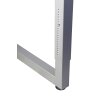 Schreibtisch höhenverstellbar mit Ringfuss 160x80 cm, Dekor: Weiss, Gestell: Silber