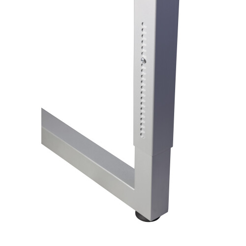 Schreibtisch höhenverstellbar mit Ringfuss 160x80 cm, Dekor: Grau, Gestell: Anthrazit