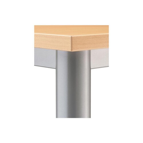 Schreibtisch 200 x 100 cm, Fuss Rundrohr, Dekor: Ahorn