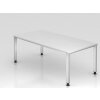 Schreibtisch 200 x 100 cm, Fuss Quadratrohr, Dekor: Weiss