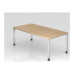 Schreibtisch 200 x 100 cm, Fuss Quadratrohr, Dekor: Eiche