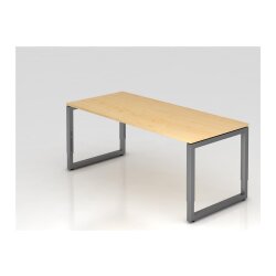 Schreibtisch höhenverstellbar mit Ringfuss 180x80...
