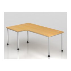 Schreibtisch Bogenform 200 x 120 cm, Fuss Rundrohr,...