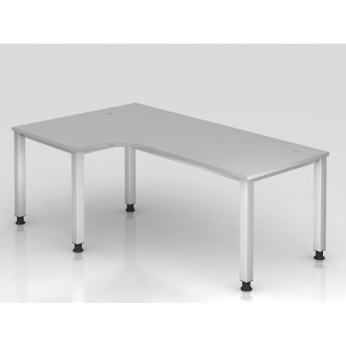 Schreibtisch Bogenform, Fuss Quadratrohr, Dekor: Grau