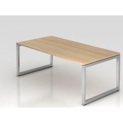 Schreibtisch höhenverstellbar mit Ringfuss, 200x100...