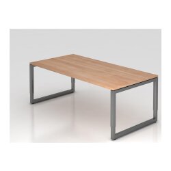 Schreibtisch höhenverstellbar mit Ringfuss, 200x100...