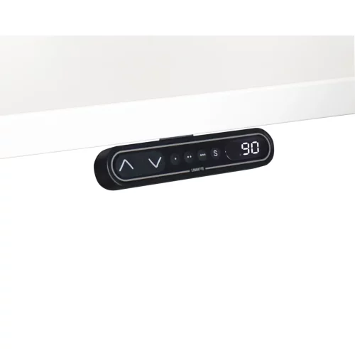 Schreibtisch elektrisch höhenverstellbar 160 x80, Dekor: Ahorn, Gestell: Silber