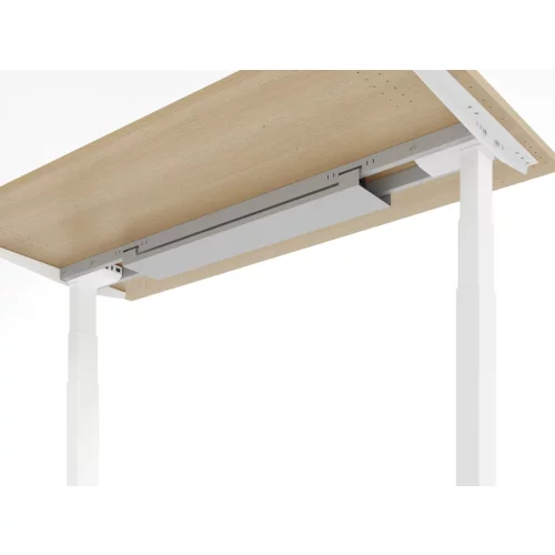 Schreibtisch elektrisch höhenverstellbar 160 x80, Dekor: Ahorn, Gestell: Silber