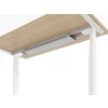 Schreibtisch elektrisch höhenverstellbar 160 x80, Dekor: Ahorn, Gestell: Silber