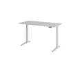 Schreibtisch elektrisch höhenverstellbar 160 x80, Dekor: Grau, Gestell: Silber