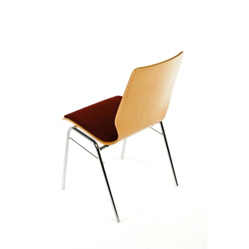 Holzschalen-Stapelstuhl Profi taillierte Formmit Sitz und Rückenpolster