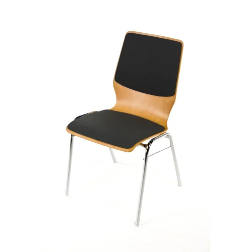 Holzschalen-Stapelstuhl Profi taillierte Formmit Sitz und Rückenpolster